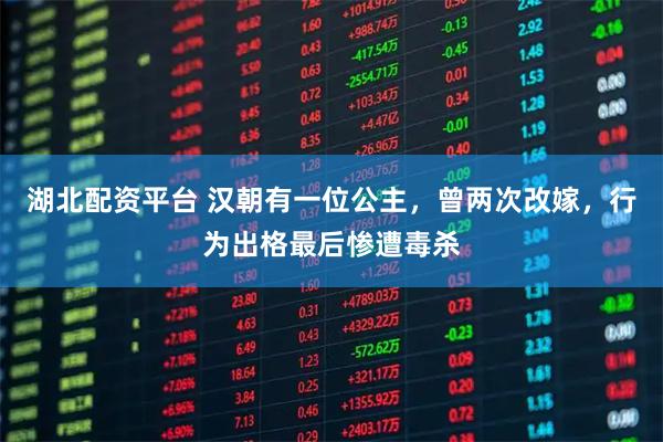 湖北配资平台 汉朝有一位公主，曾两次改嫁，行为出格最后惨遭毒杀