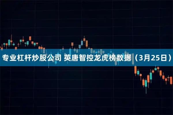 专业杠杆炒股公司 英唐智控龙虎榜数据（3月25日）